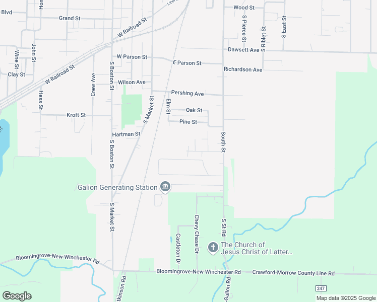 map of restaurants, bars, coffee shops, grocery stores, and more near 265 Libby Lane in Galion