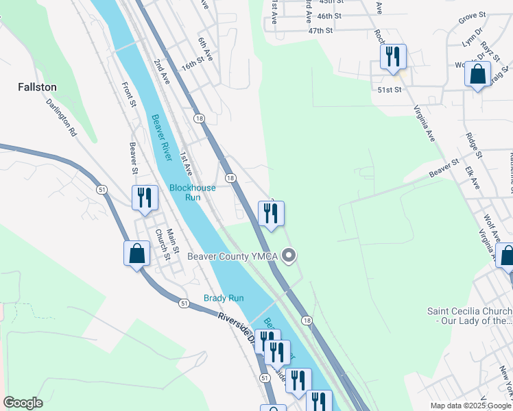 map of restaurants, bars, coffee shops, grocery stores, and more near 2020 3rd Avenue in New Brighton