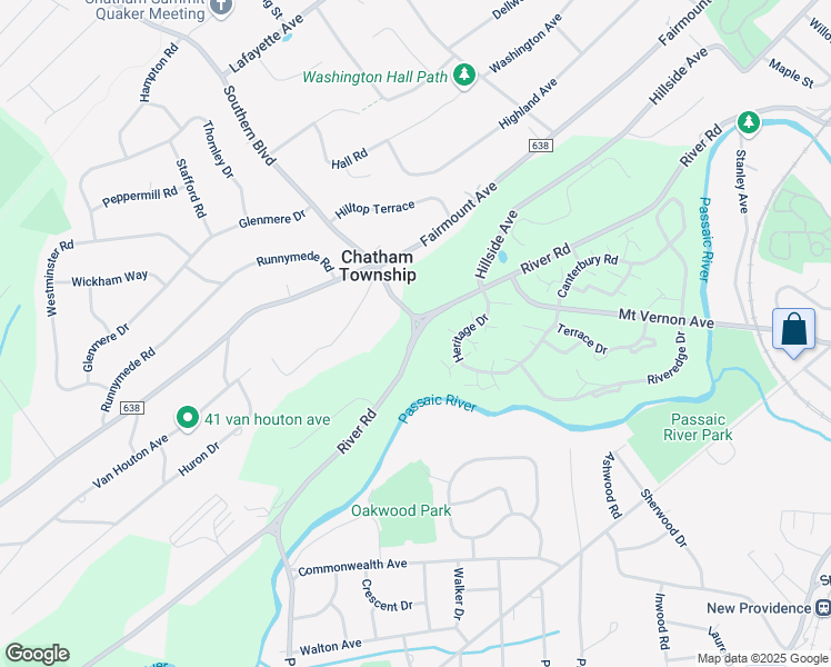 map of restaurants, bars, coffee shops, grocery stores, and more near 230 River Road in Chatham Township