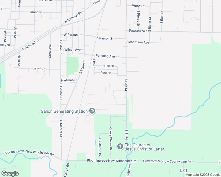 map of restaurants, bars, coffee shops, grocery stores, and more near 265 Libby Lane in Galion