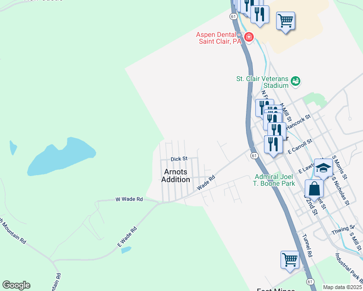 map of restaurants, bars, coffee shops, grocery stores, and more near 328 Arnot Street in Saint Clair