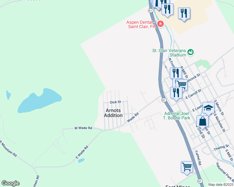 map of restaurants, bars, coffee shops, grocery stores, and more near 328 Arnot Street in Saint Clair