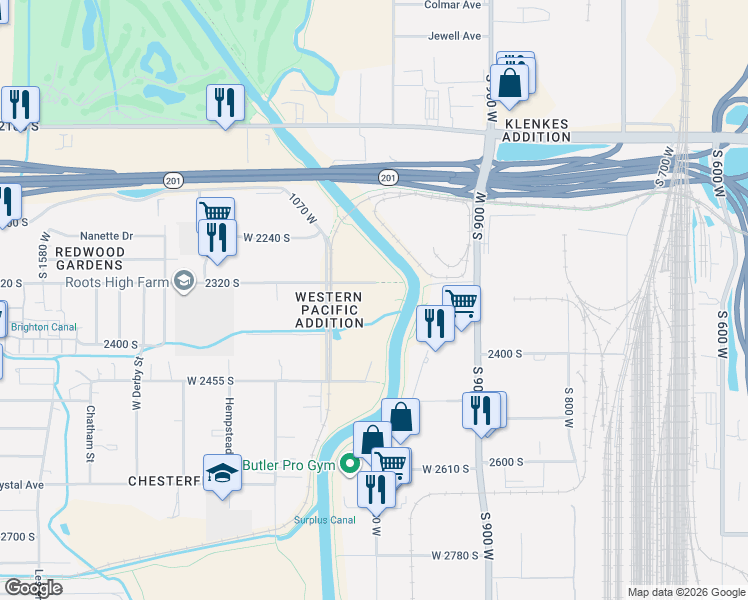 map of restaurants, bars, coffee shops, grocery stores, and more near 1031 Cesar Chavez Drive in West Valley City