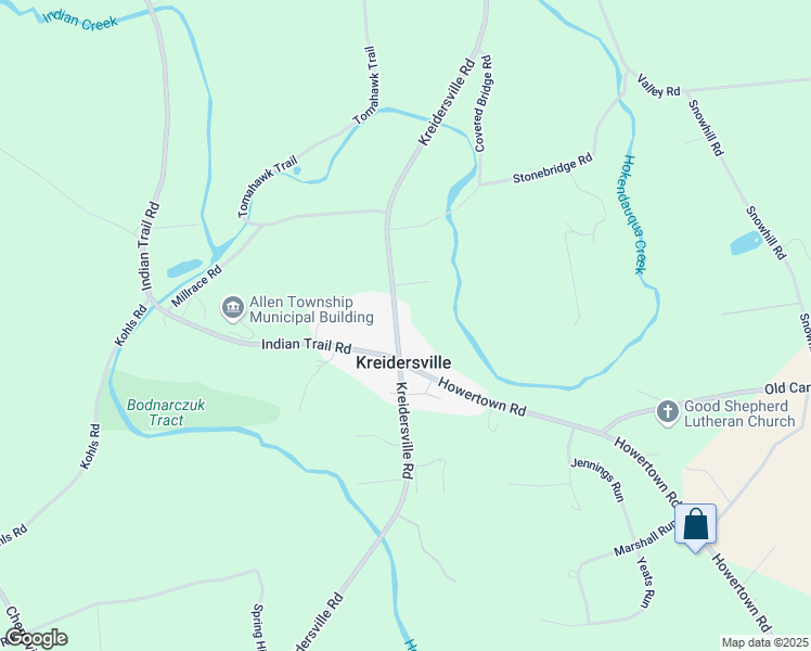 map of restaurants, bars, coffee shops, grocery stores, and more near 4038 Kreidersville Road in Northampton