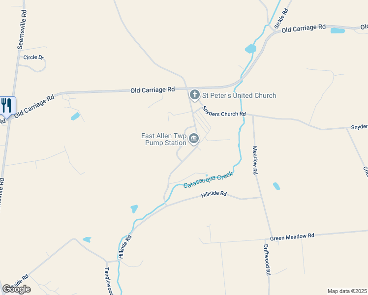 map of restaurants, bars, coffee shops, grocery stores, and more near 8034 Mountain View Drive in Northampton