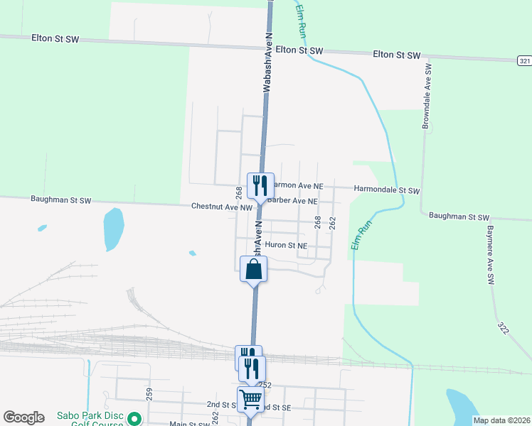 map of restaurants, bars, coffee shops, grocery stores, and more near 532 Wabash Avenue North in Brewster