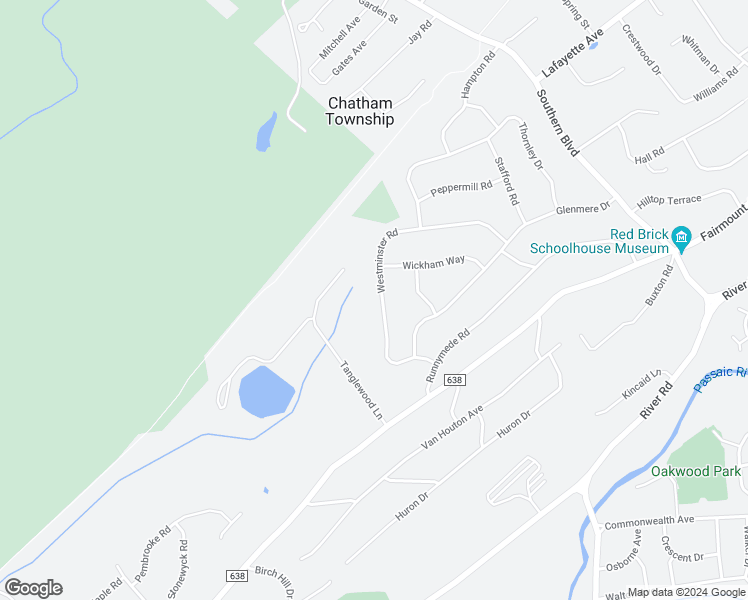 map of restaurants, bars, coffee shops, grocery stores, and more near 92 Westminster Road in Chatham Township