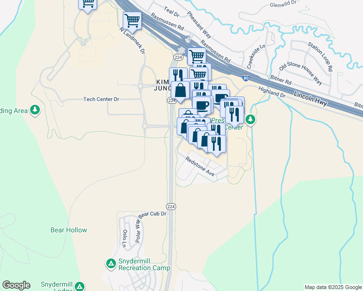 map of restaurants, bars, coffee shops, grocery stores, and more near 1746 West Redstone Avenue in Park City
