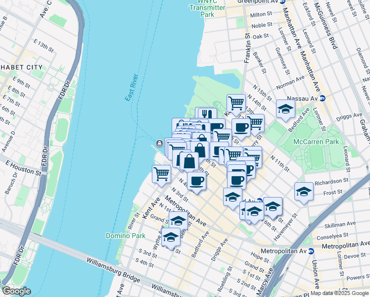 map of restaurants, bars, coffee shops, grocery stores, and more near in Brooklyn