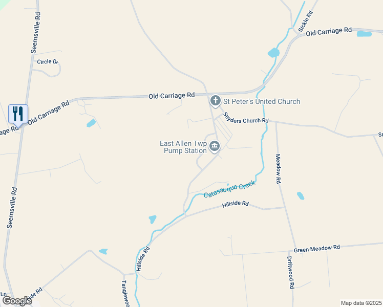 map of restaurants, bars, coffee shops, grocery stores, and more near 8037 Mountain View Circle in Northampton