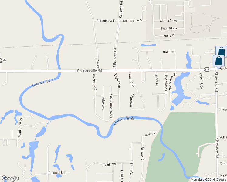 map of restaurants, bars, coffee shops, grocery stores, and more near 1323 Loch Loman Way in Lima