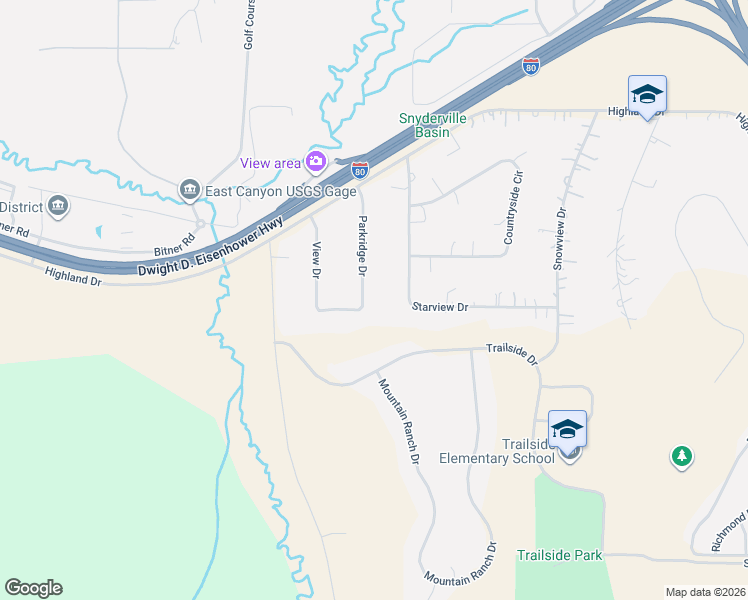 map of restaurants, bars, coffee shops, grocery stores, and more near 6170 Park Ridge Dr in Park City