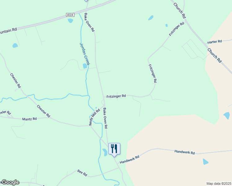 map of restaurants, bars, coffee shops, grocery stores, and more near 5777 Fritzinger Road in Germansville