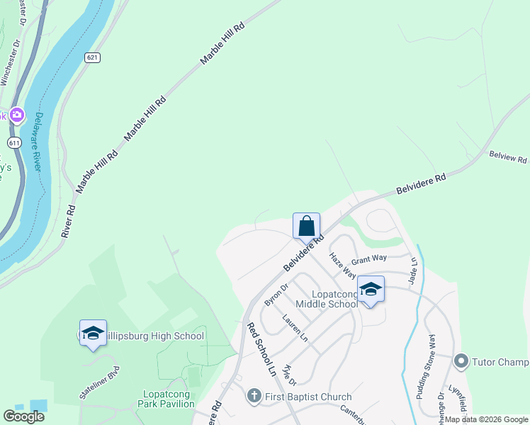 map of restaurants, bars, coffee shops, grocery stores, and more near 2 Mountain View Road in Phillipsburg