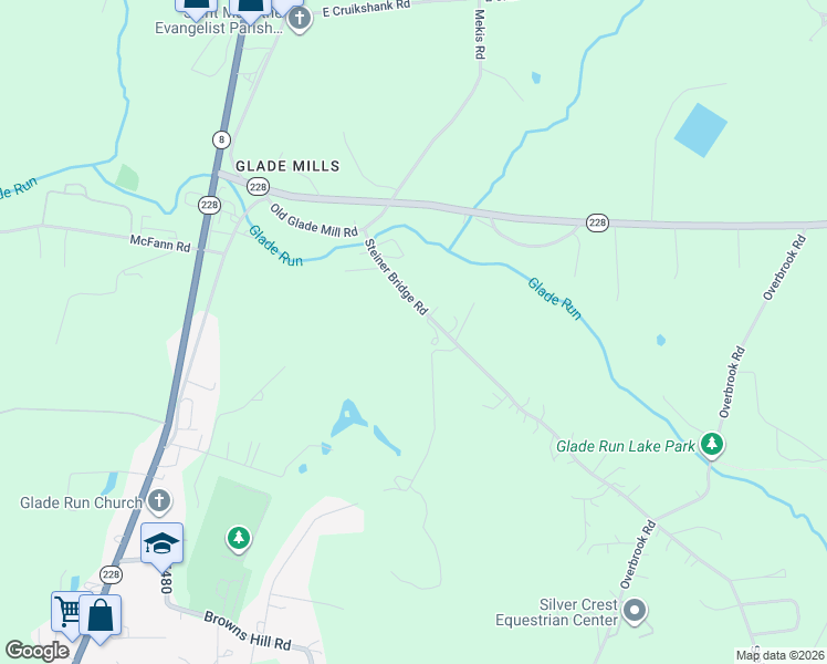 map of restaurants, bars, coffee shops, grocery stores, and more near 570 Steiner Bridge Road in Valencia