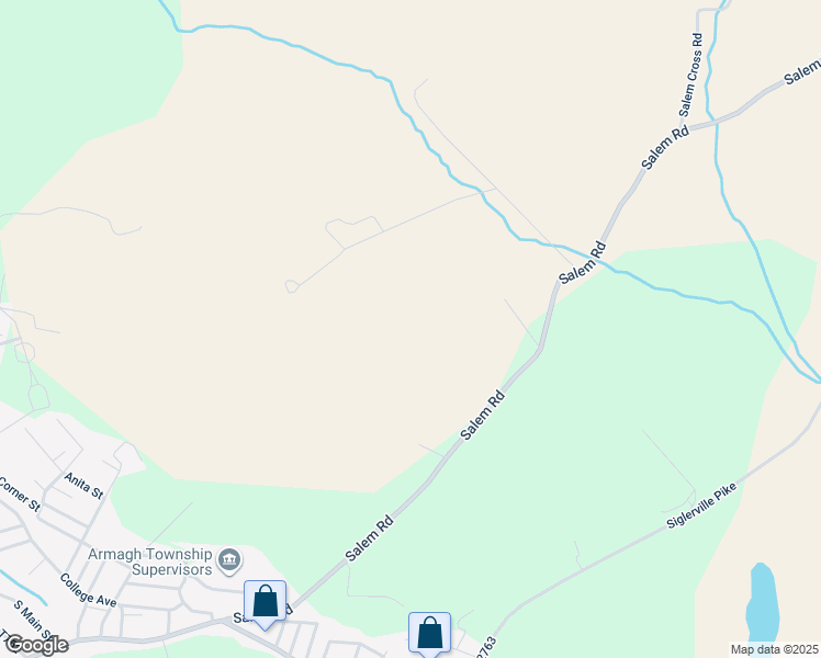 map of restaurants, bars, coffee shops, grocery stores, and more near 341 Salem Road in Milroy