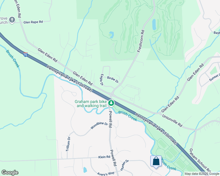 map of restaurants, bars, coffee shops, grocery stores, and more near 205 Eagle Drive in Cranberry Township