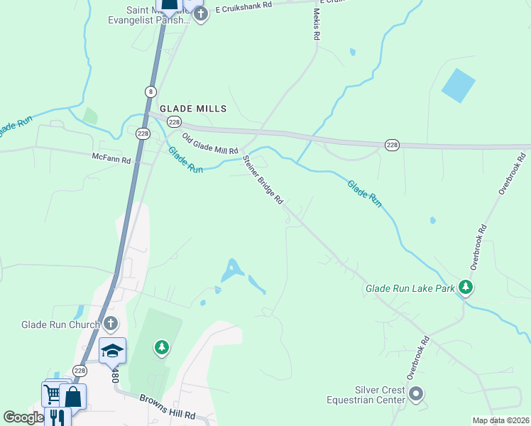 map of restaurants, bars, coffee shops, grocery stores, and more near 570 Steiner Bridge Road in Valencia