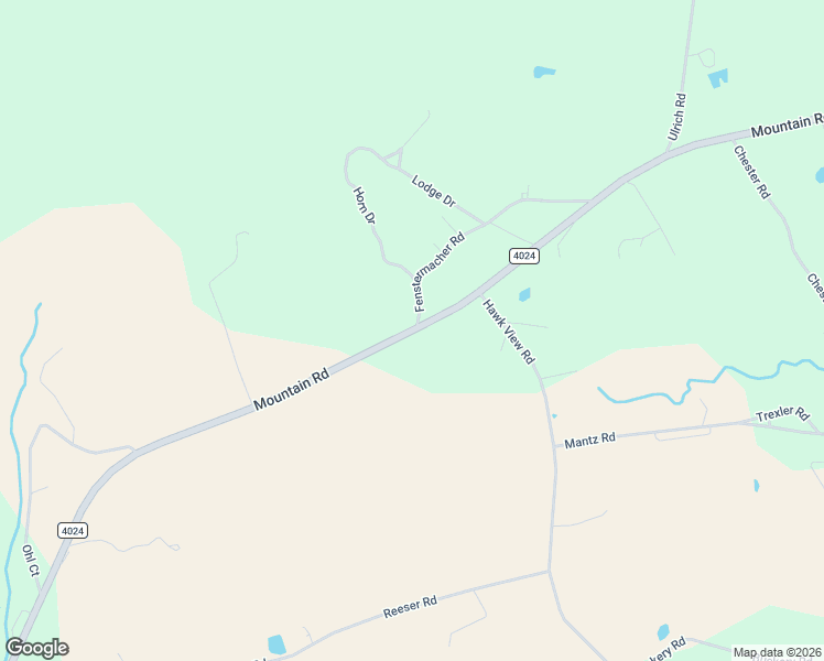 map of restaurants, bars, coffee shops, grocery stores, and more near 6262 Mountain Road in Germansville