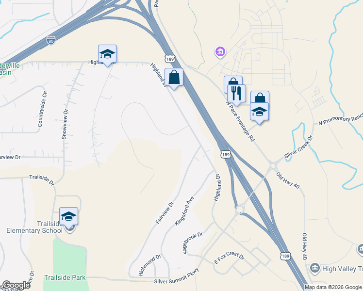 map of restaurants, bars, coffee shops, grocery stores, and more near 920 Silver Sage Drive in Park City