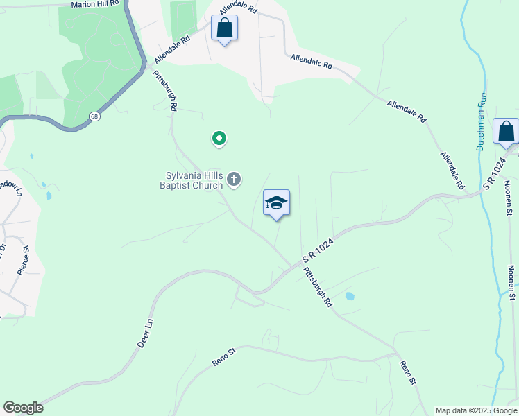 map of restaurants, bars, coffee shops, grocery stores, and more near 572 Pittsburgh Road in Rochester