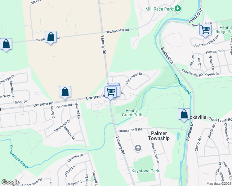 map of restaurants, bars, coffee shops, grocery stores, and more near 22 Corriere Road in Easton