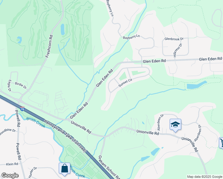 map of restaurants, bars, coffee shops, grocery stores, and more near 791 Sunset Circle in Cranberry Township