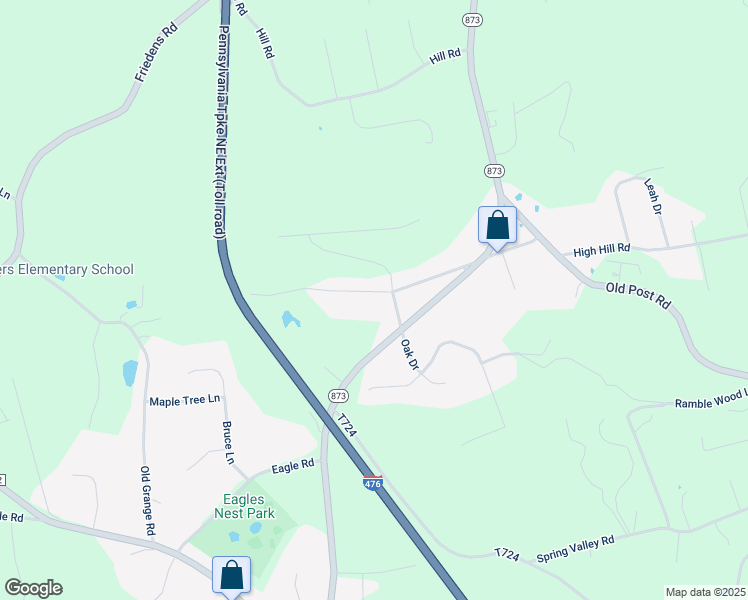 map of restaurants, bars, coffee shops, grocery stores, and more near 3618 Church Street in Slatington