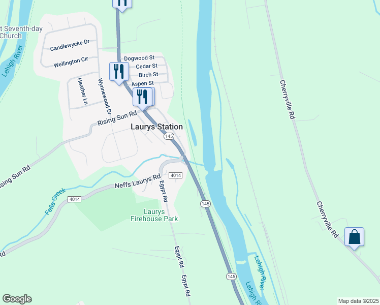map of restaurants, bars, coffee shops, grocery stores, and more near 5405 Mauser Street in Laurys Station