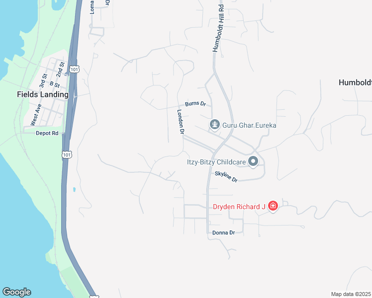 map of restaurants, bars, coffee shops, grocery stores, and more near 2240 Parkwood Boulevard in Eureka