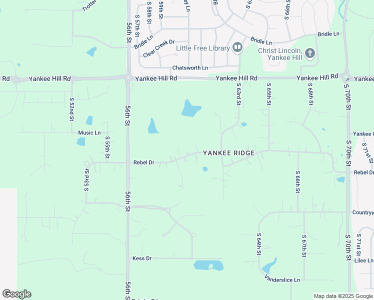 map of restaurants, bars, coffee shops, grocery stores, and more near 6100 Rebel Drive in Lincoln