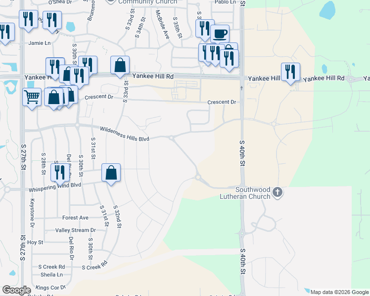 map of restaurants, bars, coffee shops, grocery stores, and more near 8585 South 37th Street in Lincoln