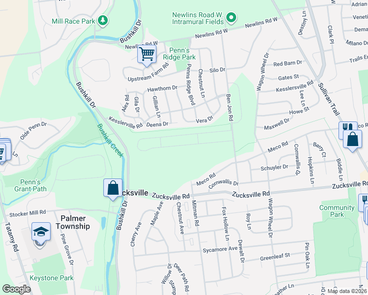 map of restaurants, bars, coffee shops, grocery stores, and more near 1469 Winding Road in Easton