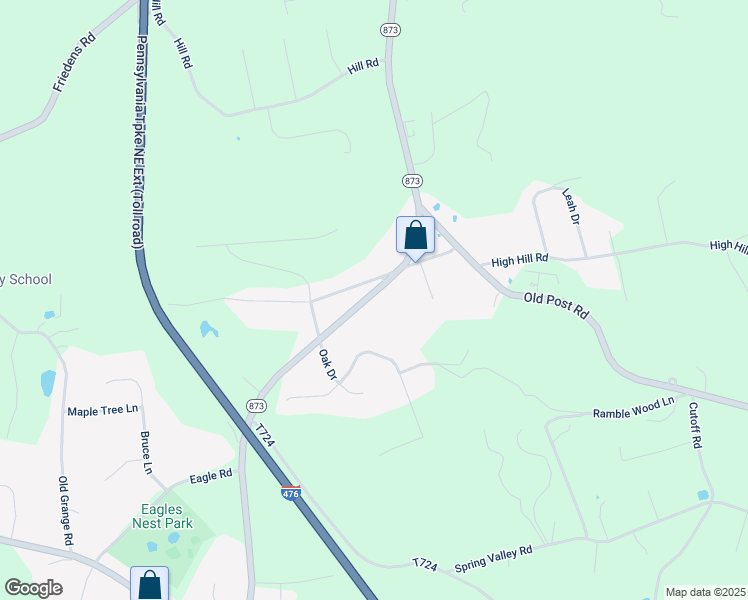 map of restaurants, bars, coffee shops, grocery stores, and more near 6739 Pennsylvania 873 in Slatington
