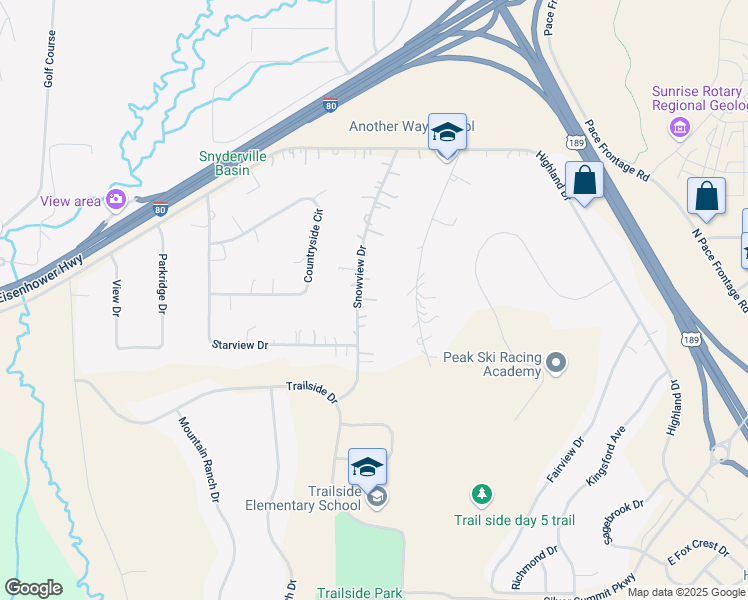 map of restaurants, bars, coffee shops, grocery stores, and more near 6260 Snow View Drive in Park City