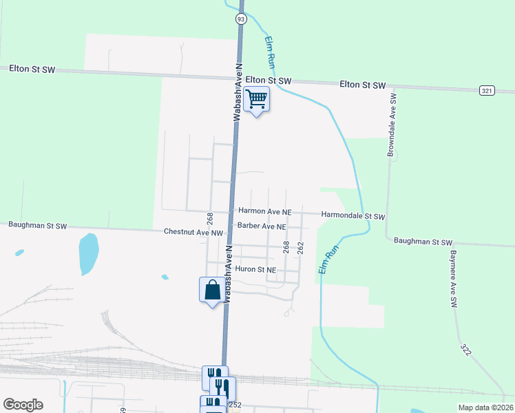 map of restaurants, bars, coffee shops, grocery stores, and more near 221 Harmon Ave NE in Brewster