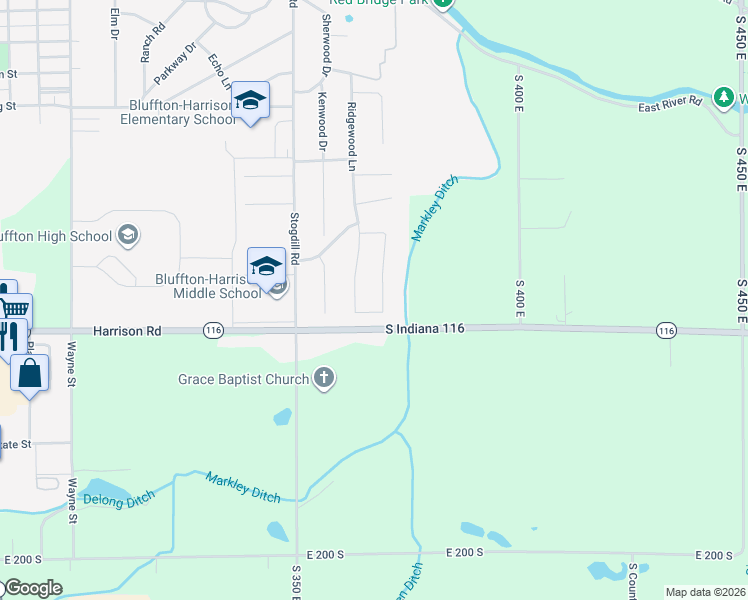 map of restaurants, bars, coffee shops, grocery stores, and more near 1534 Parlor City Dr in Bluffton