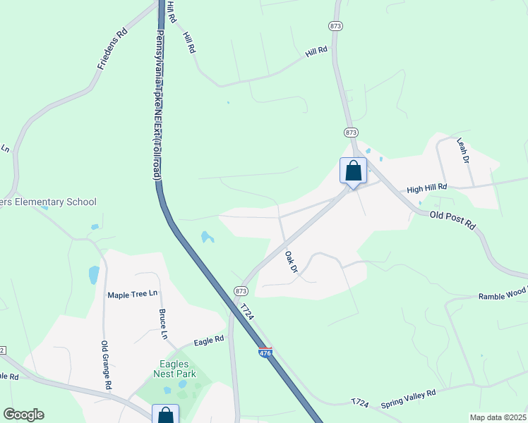 map of restaurants, bars, coffee shops, grocery stores, and more near 3619 Church Street in Slatington
