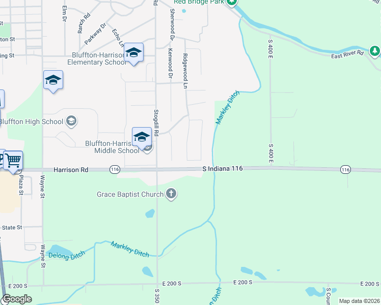 map of restaurants, bars, coffee shops, grocery stores, and more near 1534 Parlor City Dr in Bluffton