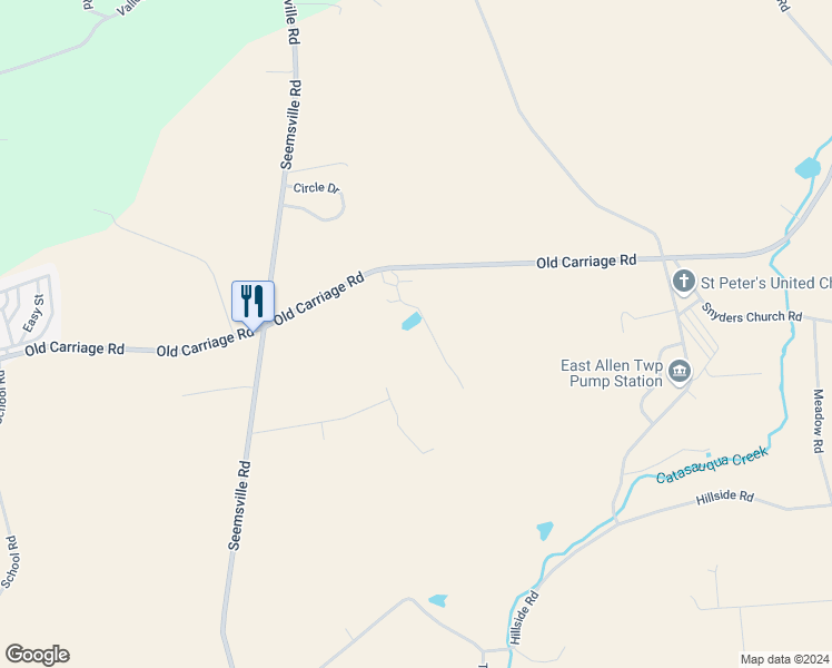 map of restaurants, bars, coffee shops, grocery stores, and more near 4906 Old Carriage Road in Northampton