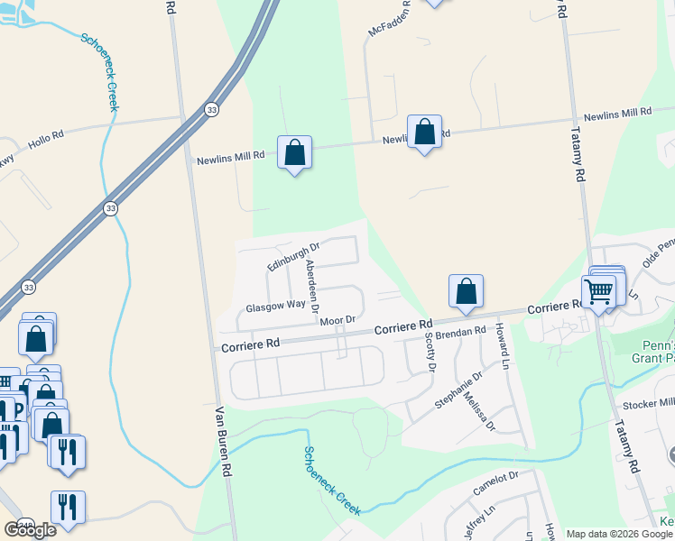 map of restaurants, bars, coffee shops, grocery stores, and more near 11 Devonshire Drive in Easton