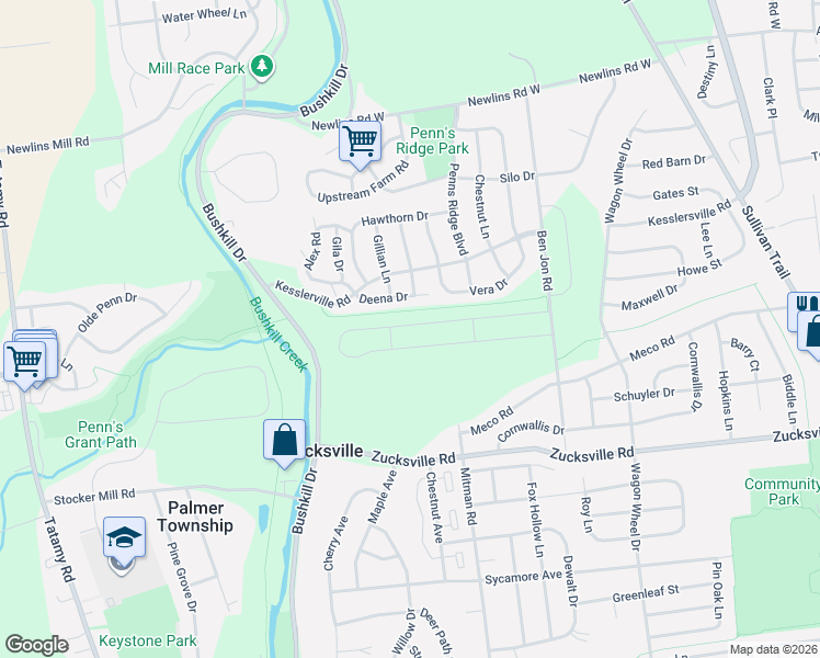 map of restaurants, bars, coffee shops, grocery stores, and more near 1429 Winding Road in Easton