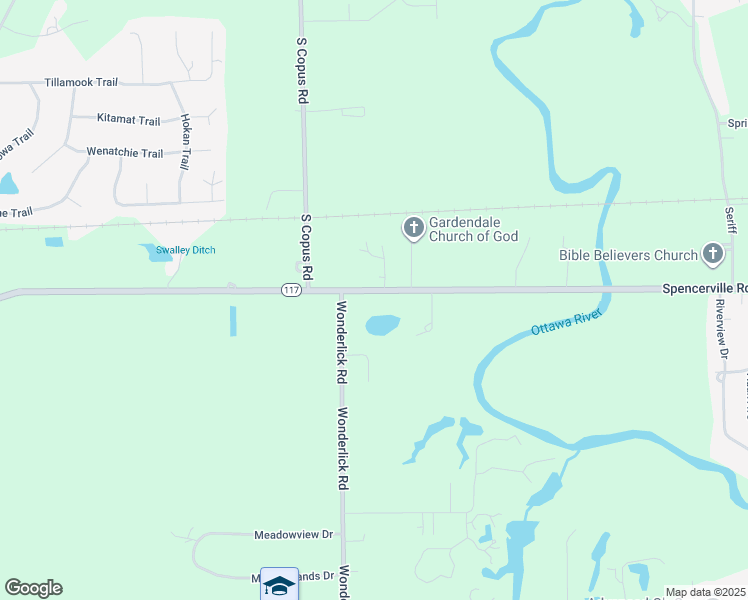 map of restaurants, bars, coffee shops, grocery stores, and more near 4227 Spencerville Road in Lima