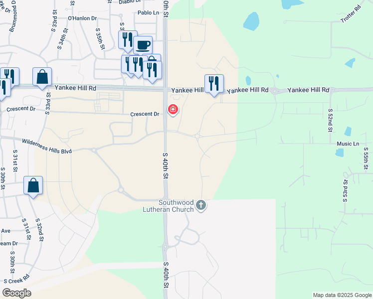 map of restaurants, bars, coffee shops, grocery stores, and more near in Lincoln