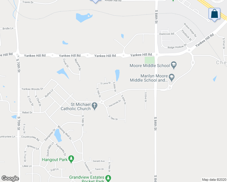 map of restaurants, bars, coffee shops, grocery stores, and more near 7905 Yankee Woods Drive in Lincoln