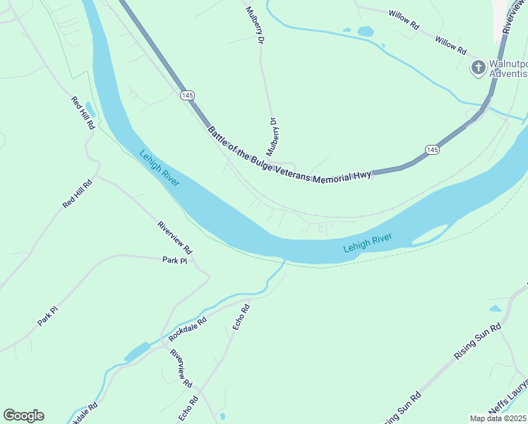 map of restaurants, bars, coffee shops, grocery stores, and more near 4581 3 Mile Lane in Walnutport
