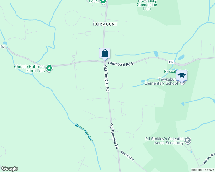 map of restaurants, bars, coffee shops, grocery stores, and more near 224 County Road 517 in Califon