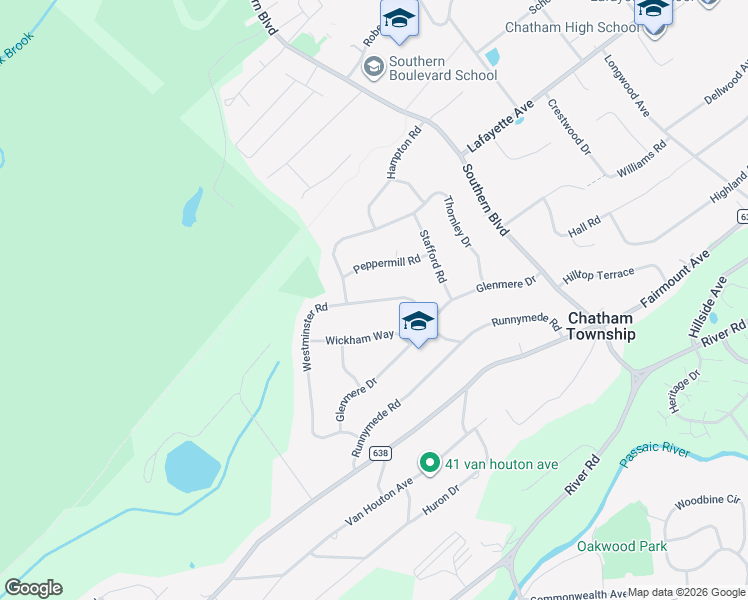 map of restaurants, bars, coffee shops, grocery stores, and more near 29 Peppermill Road in Chatham Township