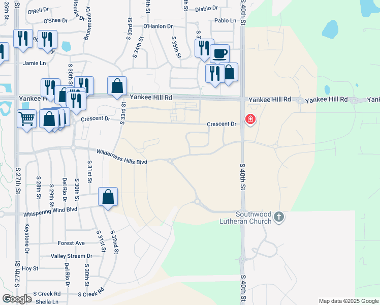 map of restaurants, bars, coffee shops, grocery stores, and more near 8831 South 37th Street in Lincoln