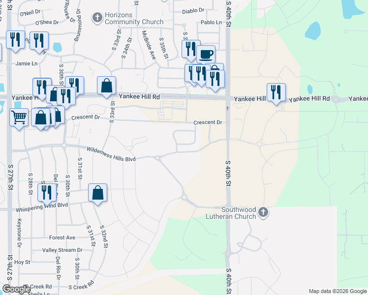 map of restaurants, bars, coffee shops, grocery stores, and more near 8831 South 37th Street in Lincoln
